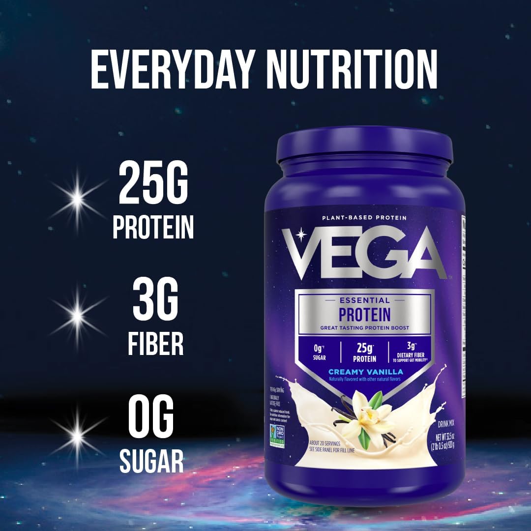 Original Protein Powder, Creamy Vanilla Plant Based Protein Drink Mix for Water, Milk and Smoothies, 32.5 Oz (Packaging May Vary)