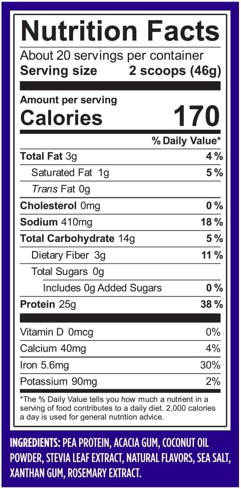 Original Protein Powder, Creamy Vanilla Plant Based Protein Drink Mix for Water, Milk and Smoothies, 32.5 Oz (Packaging May Vary)