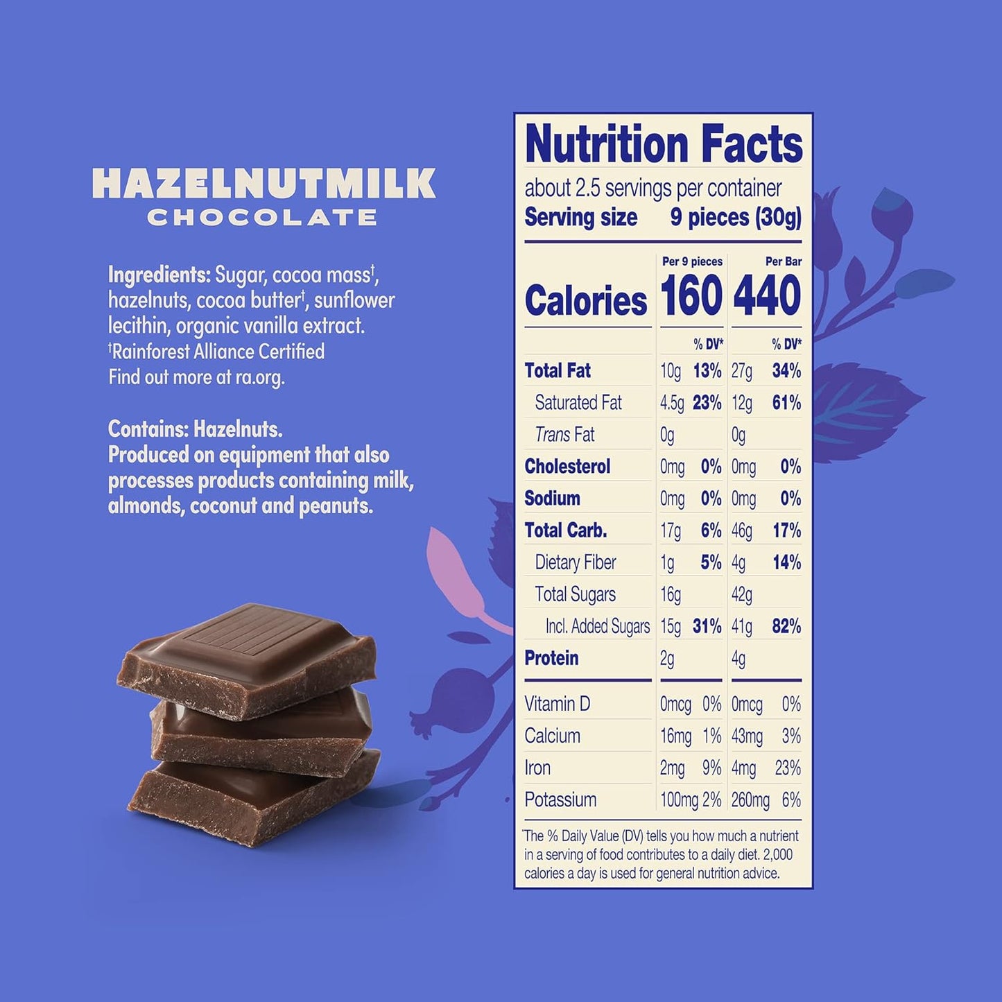 Hazelnutmilk Chocolate Bar, 100% Plant-Based Dairy-Alternative Milk Chocolate, Creamy and Delectable Vegan Milk Chocolate Made with Hazelnutmilk, Swiss-Made, RFA Certified, 2.82 Oz (Pack of 4)