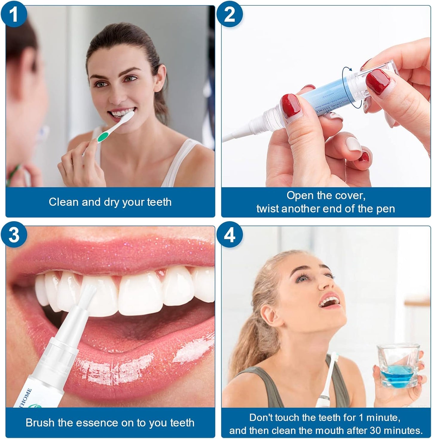 Teeth Whitening Essence Pen for Cleaning Teeth Stains, Freshening Breath and Reducing Yellowing (2Pcs)