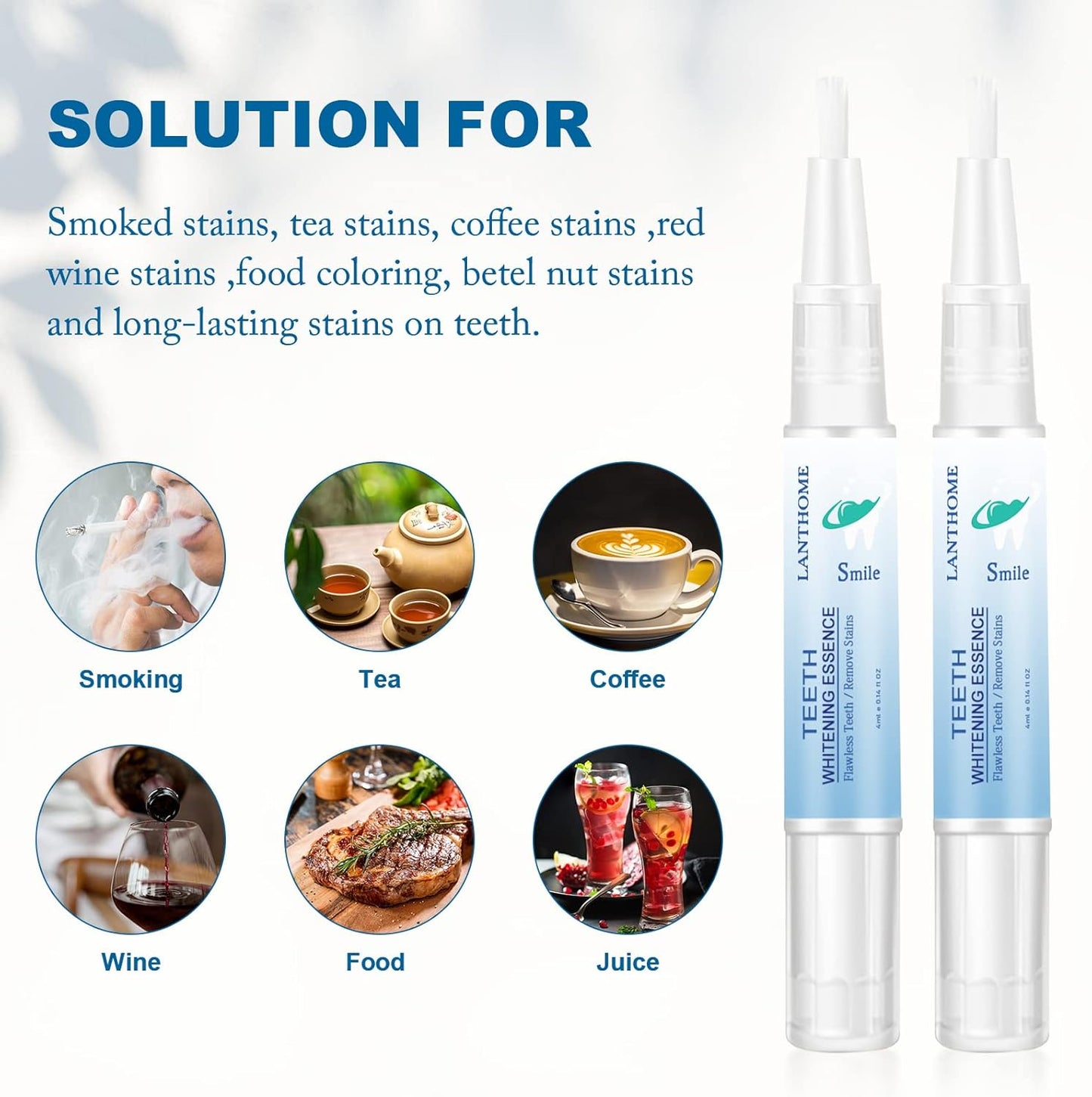 Teeth Whitening Essence Pen for Cleaning Teeth Stains, Freshening Breath and Reducing Yellowing (2Pcs)