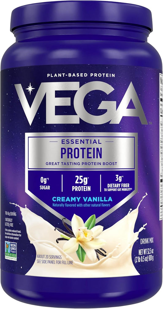 Original Protein Powder, Creamy Vanilla Plant Based Protein Drink Mix for Water, Milk and Smoothies, 32.5 Oz (Packaging May Vary)