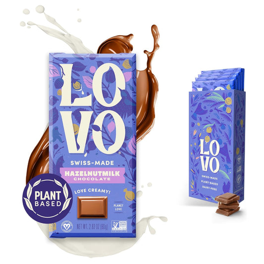 Hazelnutmilk Chocolate Bar, 100% Plant-Based Dairy-Alternative Milk Chocolate, Creamy and Delectable Vegan Milk Chocolate Made with Hazelnutmilk, Swiss-Made, RFA Certified, 2.82 Oz (Pack of 4)