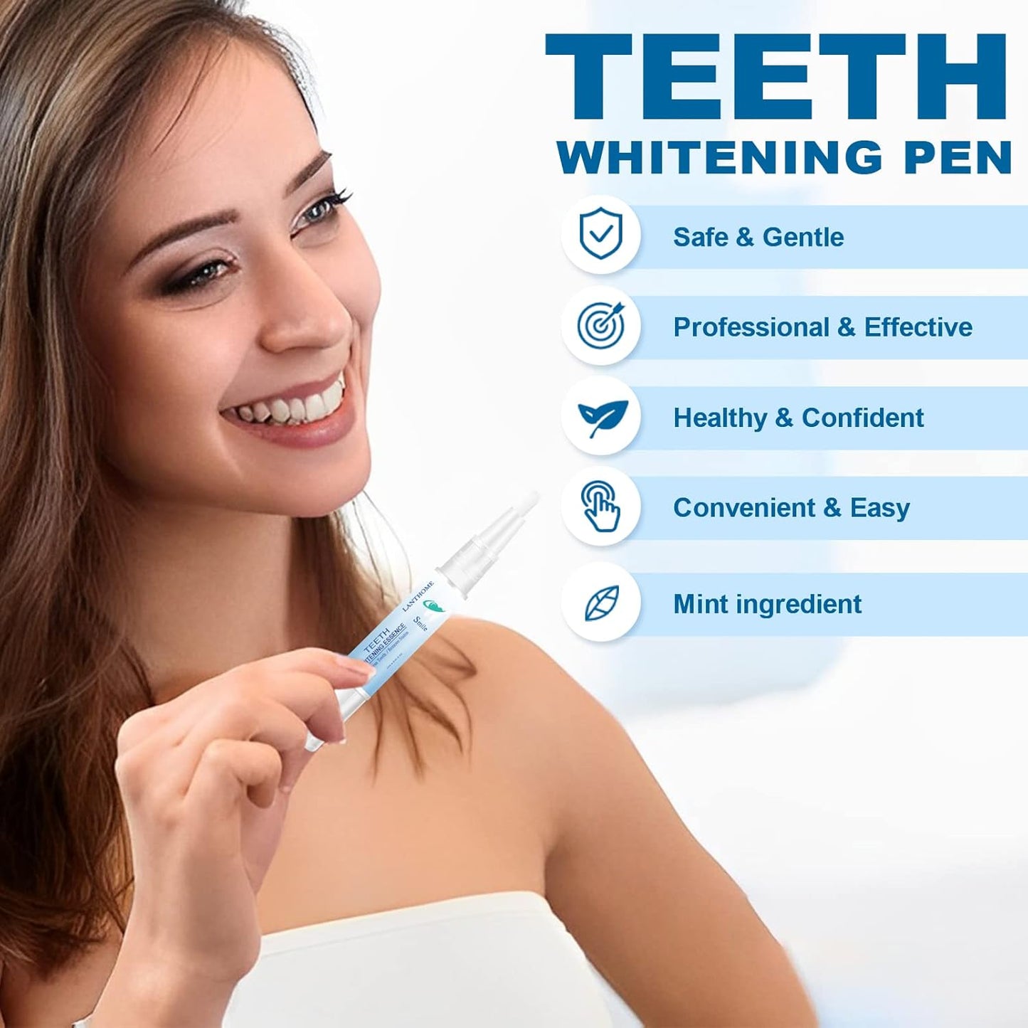 Teeth Whitening Essence Pen for Cleaning Teeth Stains, Freshening Breath and Reducing Yellowing (2Pcs)
